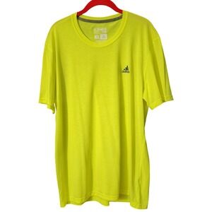 Adidas Mens Ultimate Athletic Tee‎ Neon Yellow Short Sleeve Climalite Shirt XL